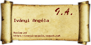 Iványi Angéla névjegykártya