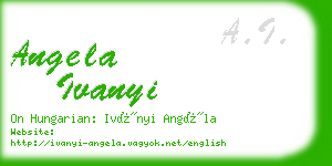 angela ivanyi business card